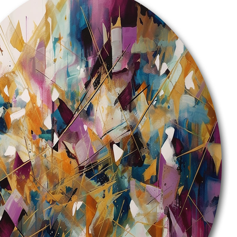 Abstract Wall Decor on Metal, 36" H x 36" W x 1" D