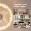 21.5" Crystal Ceiling Fan With Light And Remote Chandelier Ceiling Fan