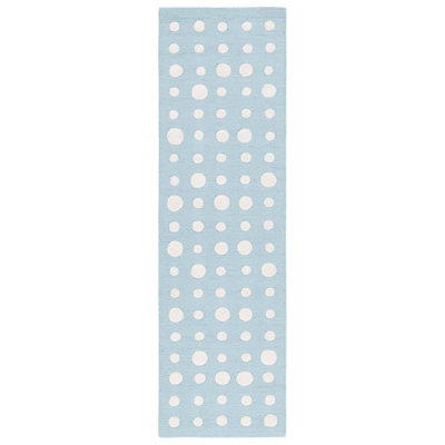 Rebollo Polka Dots Hand Tufted Wool/Cotton in Blue/White Area Rug