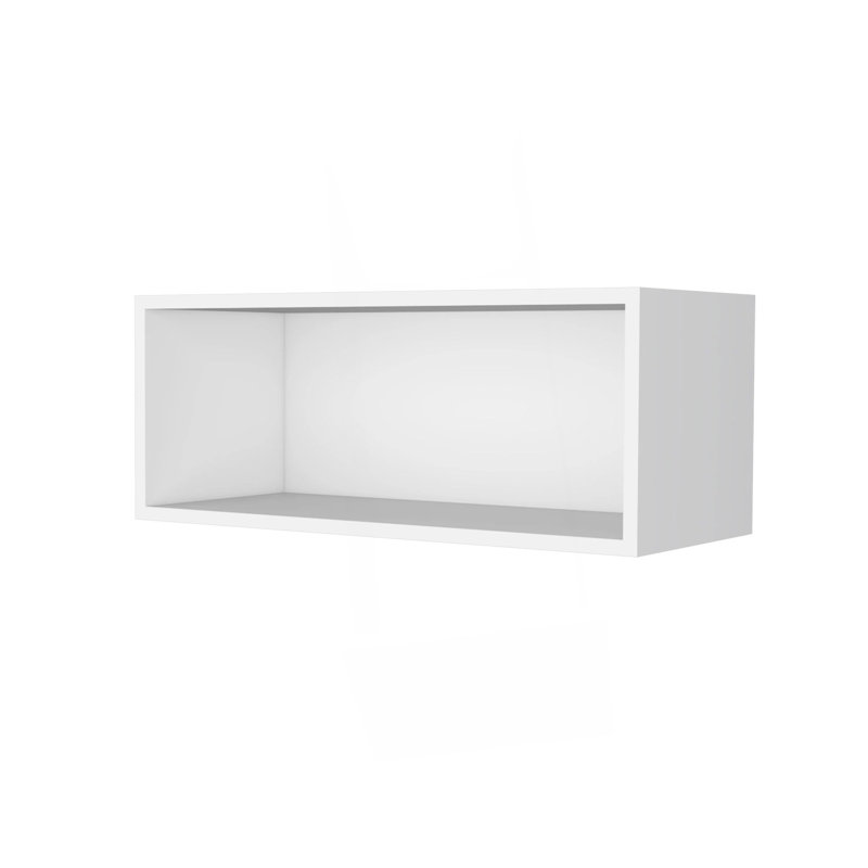 Rock Wall Cabinet With Open Storage, White
