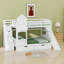 Lit superposé simple avec 2 tiroirs, 3 tablettes et glissade-129109335-129109336