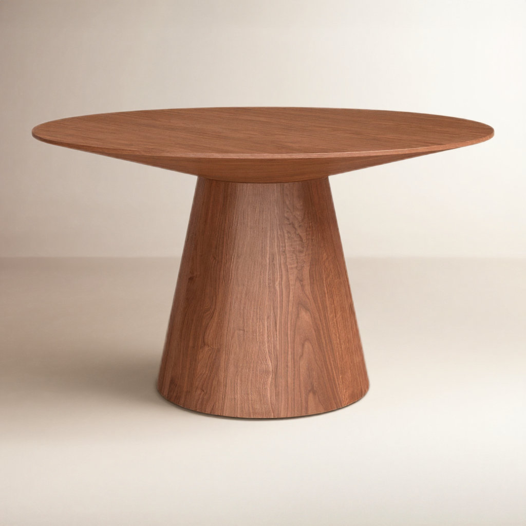 Adara 53" Oak Dining Table, American Walnut, 53.2" W x 53.2" L