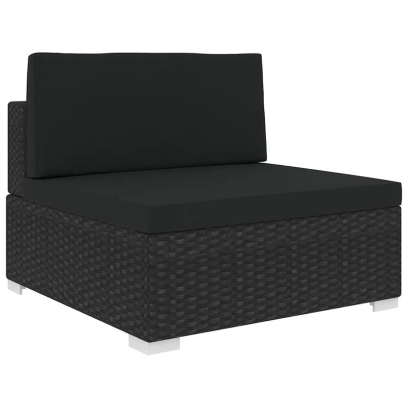 Polkville Patio Chair with Cushions, Black, Black