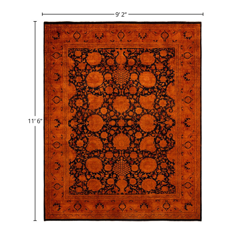 Tapis unique en laine 9 pi 2 po x 11 pi 6 po Zachari