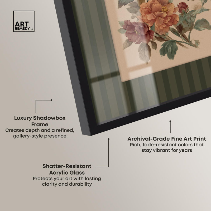 «Nectar Harvest Shadowbox Print» par Art Remedy, Noir, H 21 po x l 17 po