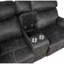 Causeuse inclinable manuelle en microfibre Hirah avec fonction porte-gobelet et port USB intégré