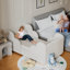 Kids Cloud Shape Bed with Upholstered Headboard, Child Safe Rounded Edges, Easy to Assemble-208315852