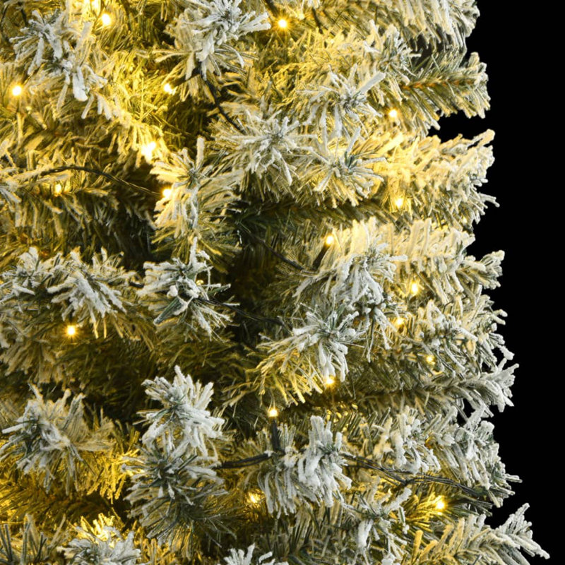 Slim Artificial Christmas Tree, Flocked Snow, 106.3", with 300 leds