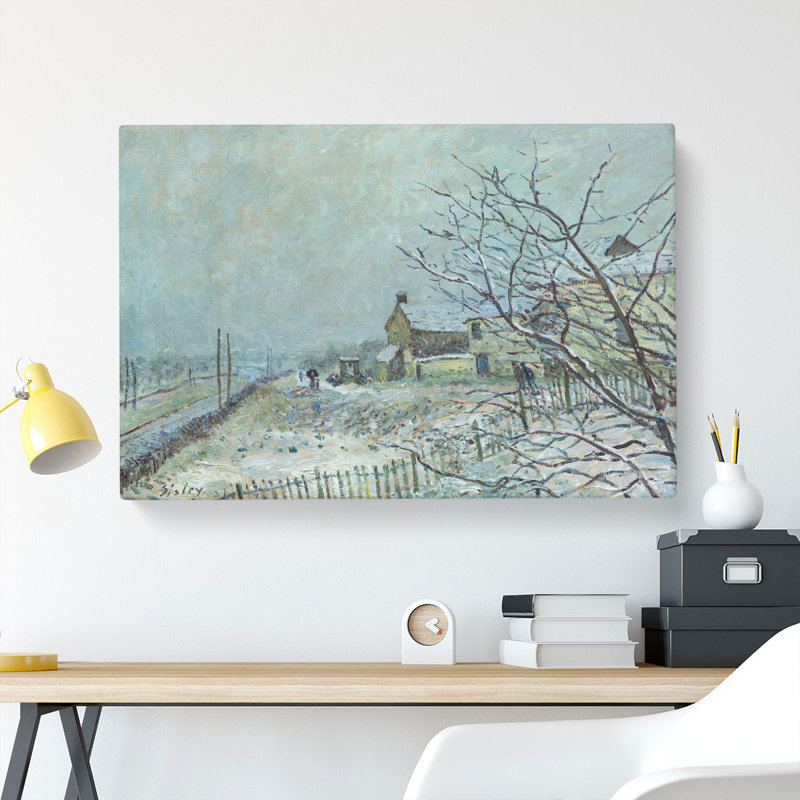 First Snow At Veneux-Nadon by Alfred Sisley - Wrapped Canvas, 40cm H x 60cm W x 3cm D