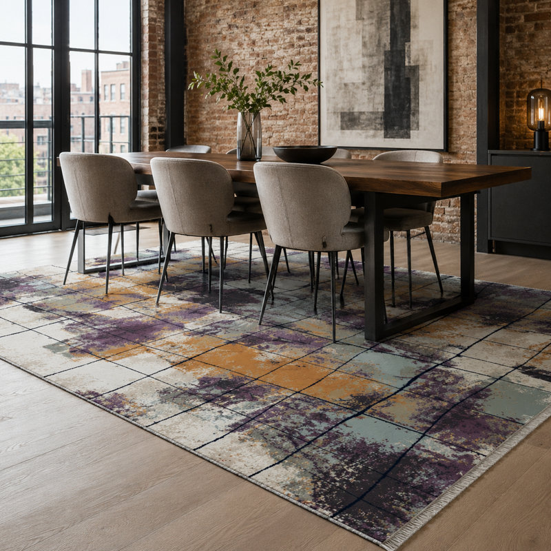 Striped Cotton and Chenille Flatweave Area Rug, 60 x 100 cm