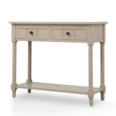 Entry Console Table With Drawers and Bottom Open Shelf For Entryway Hallway Living Room,Gray