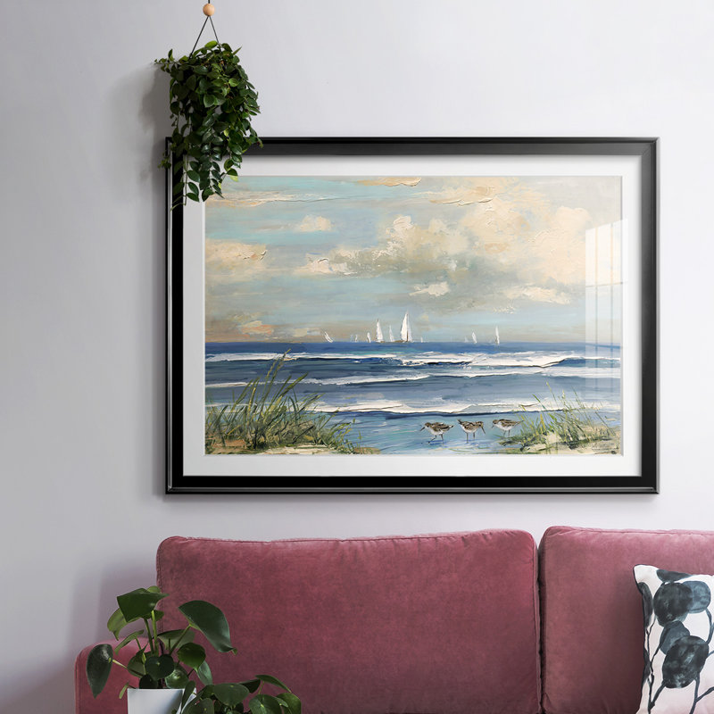 Ocean Regatta, reproduction d'art encadrée, H 30 po x l 44 po x P 1,5 po, Noir