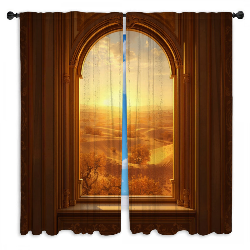 Rideaux de fenêtre Sunset Desert View, 112 po x 76 po - 2 panneaux, Transparent