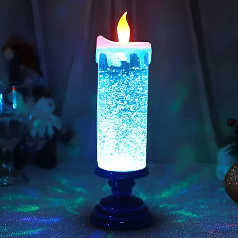 LED Water-filled Wax Candle Lamp