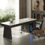 Black Rectangular Manufactured Wood with 5 drawers desk-109000087