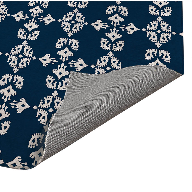 Tapis à linge Cassia, Bleu, Rectangle 5 pi x 7 pi