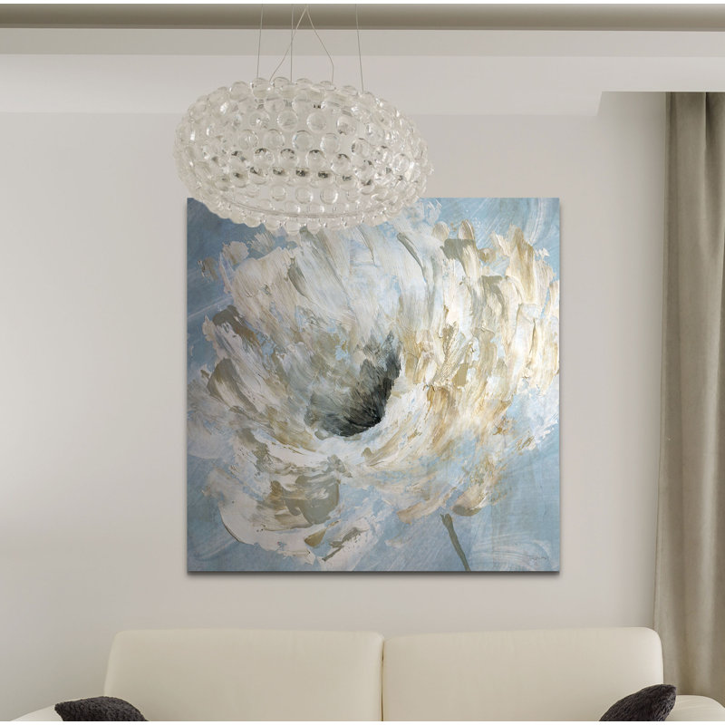 « blue blanc ii », peinture sur toile tendue, H 32 po x l 32 po x P 1,5 po