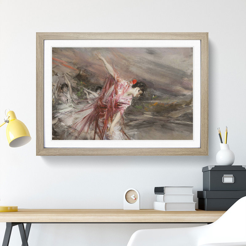 The Spanish Dancer by Giovanni Boldini - Framed Print, 27cm H x 36cm W x 2cm D, Oak Framed