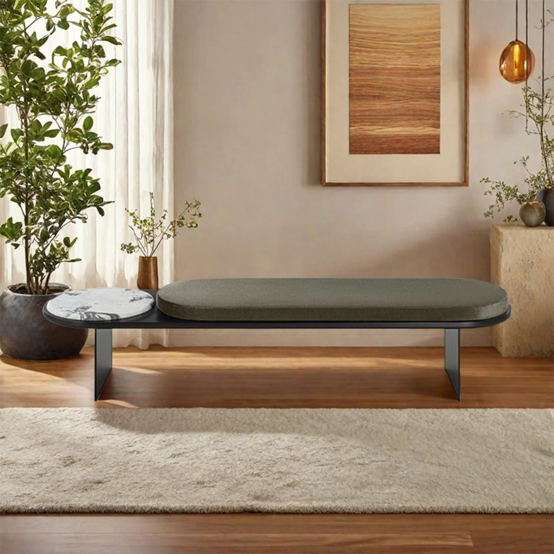 Minimal bench Cloakroom lounge reception bench, 15.75" H x 70.87" W x 17.72" D