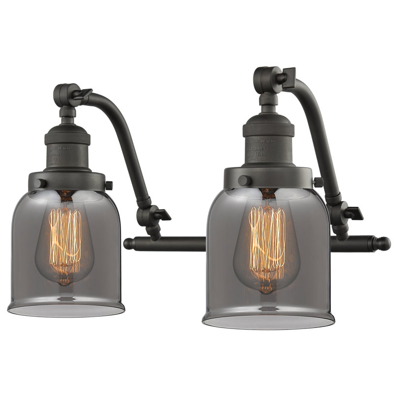 Bonomo 2 - Light Dimmable Vanity Light, Oil Rubbed Bronze, 6 Watt Vinage LED Bulb, Plated Smoked