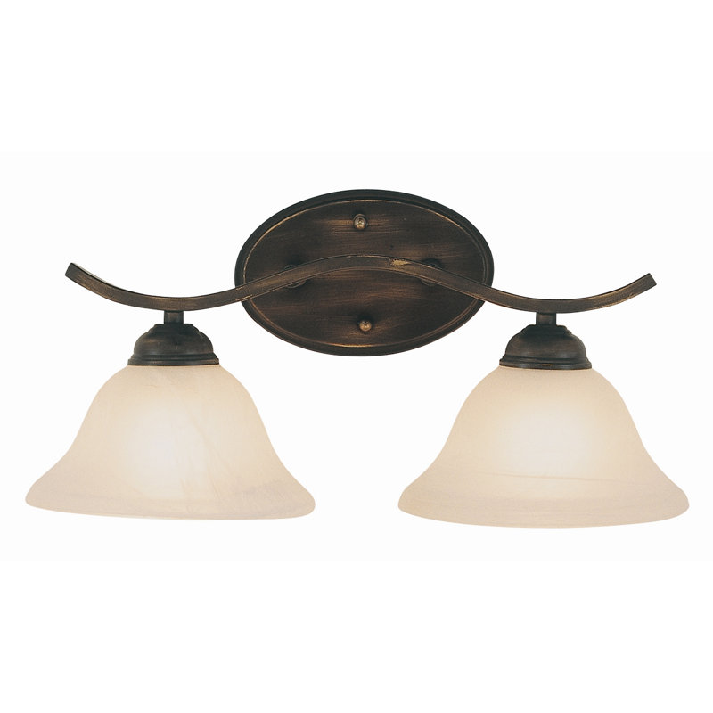 Éclairage de salle de bain à intensité variable 2 lumières Bullis, Bronze huilé