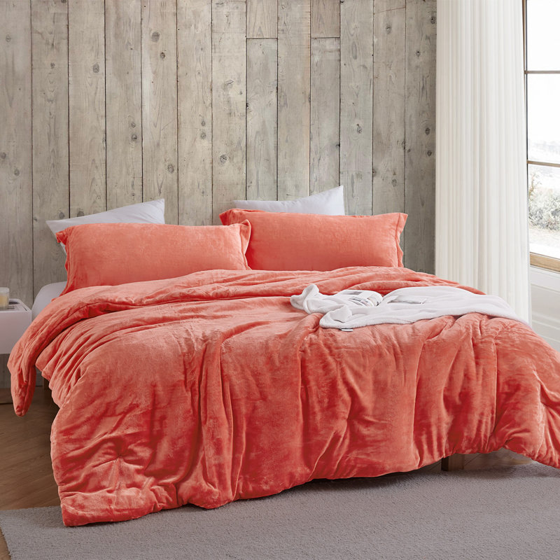 Coma Inducer Original Plush Living Coral Oversized Comforter set, Queen Comforter + 2 Standard Shams 