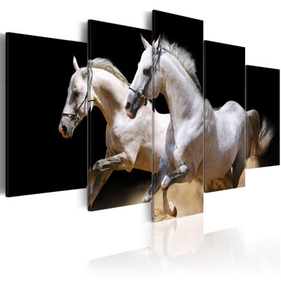 Stretched Canvas Animal Art - Gallop Freedom And Power
