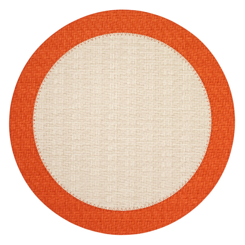 Halo 100% Pthalate-free Vinyl Round Placemats, Cream;Pumkin