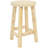 Round Backless Rustic Log Cabin Style Counter-Height Stool, Unfinished