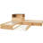 Twin L-Shaped Platform Bed with Trundle, Storage Cabinets, Desk & LED Light – Space-Saving Corner Bed,Natural-1121016715