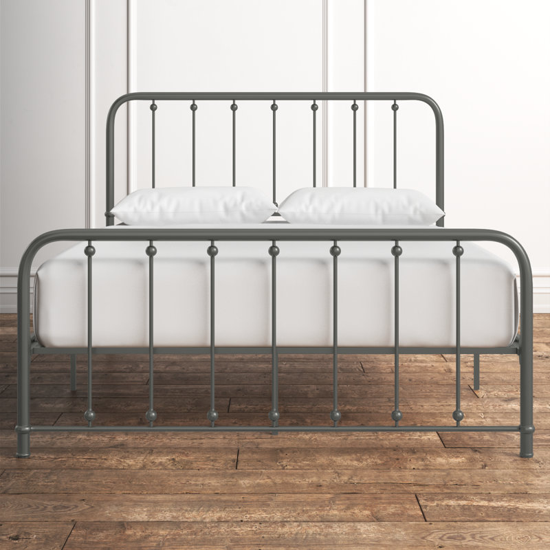 Lueras Metal Spindle Bed, Gray, Queen