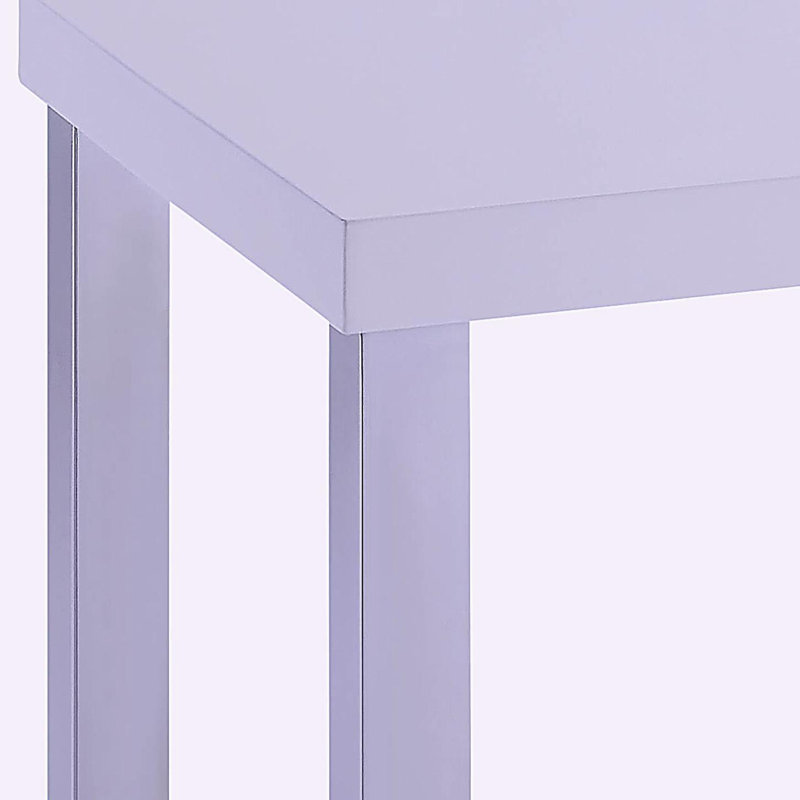 White glossy chrome bedside cabinet
