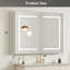 Armoire à pharmacie à DEL pour la salle de bain avec miroir lumineux, 3 lumières à intensité variable, antibuée, fixation murale en aluminium-1568344973-1568344970