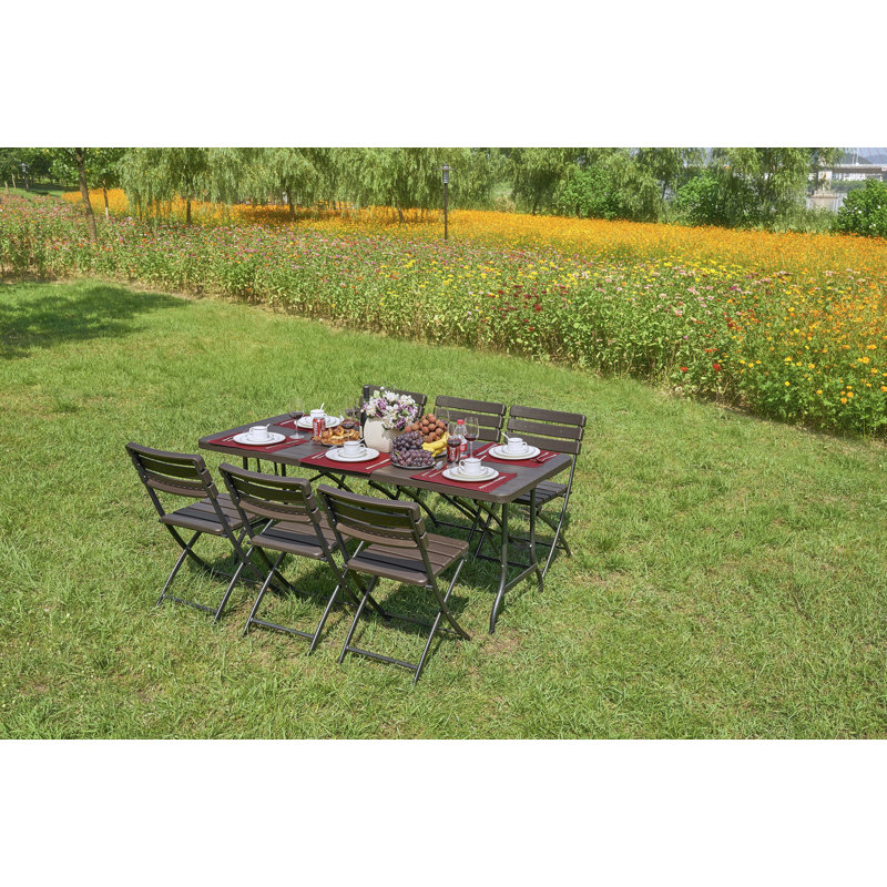 Nashari 6 - Person Patio Dining Set Rectangular Table