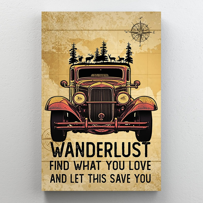 Car Wanderlust - impression sur toile tendue, H 36 po x l 24 po x P 1,25 po