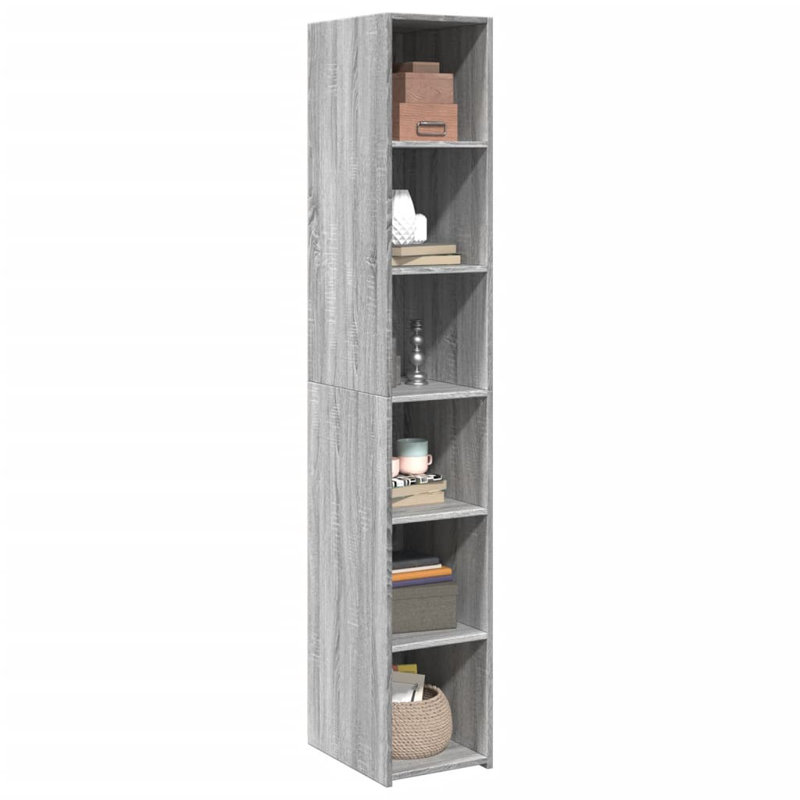 Vidaxl highboard made of wood, 185cm H x 30cm W x 41cm D, Grey/Sonoma