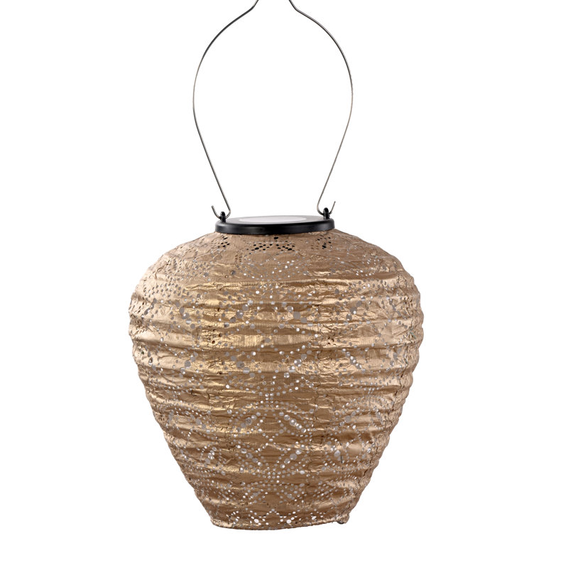 Gold Tyvek Indoor/Outdoor Balloon Lantern with Remote Control