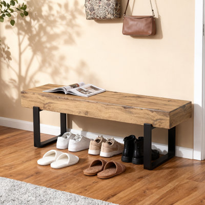 Banc en bois pour la chambre à coucher à l'extrémité du lit, bancs de table de cuisine d'intérieur de ferme, banc à chaussures moderne polyvalent pour le vestibule