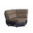 189" Power Recliner Sectional With Corduroy Top, Leather Base, And Built-in Middle Console