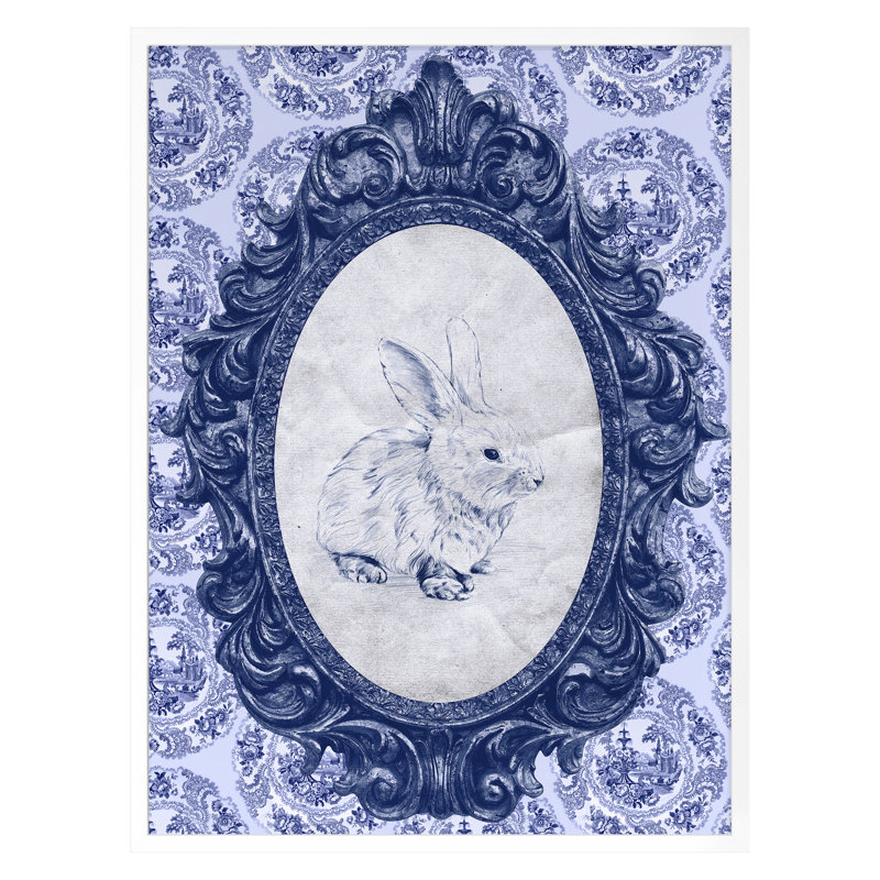 Toile Bunny Print by THE Studio, 36" H x 27" W, White Framed
