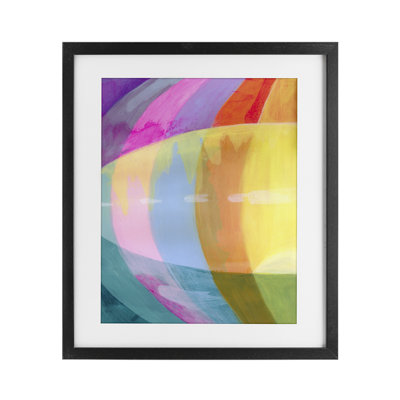 Neon Flare, reproduction abstraite encadrée sous verre, design par Grace Popp