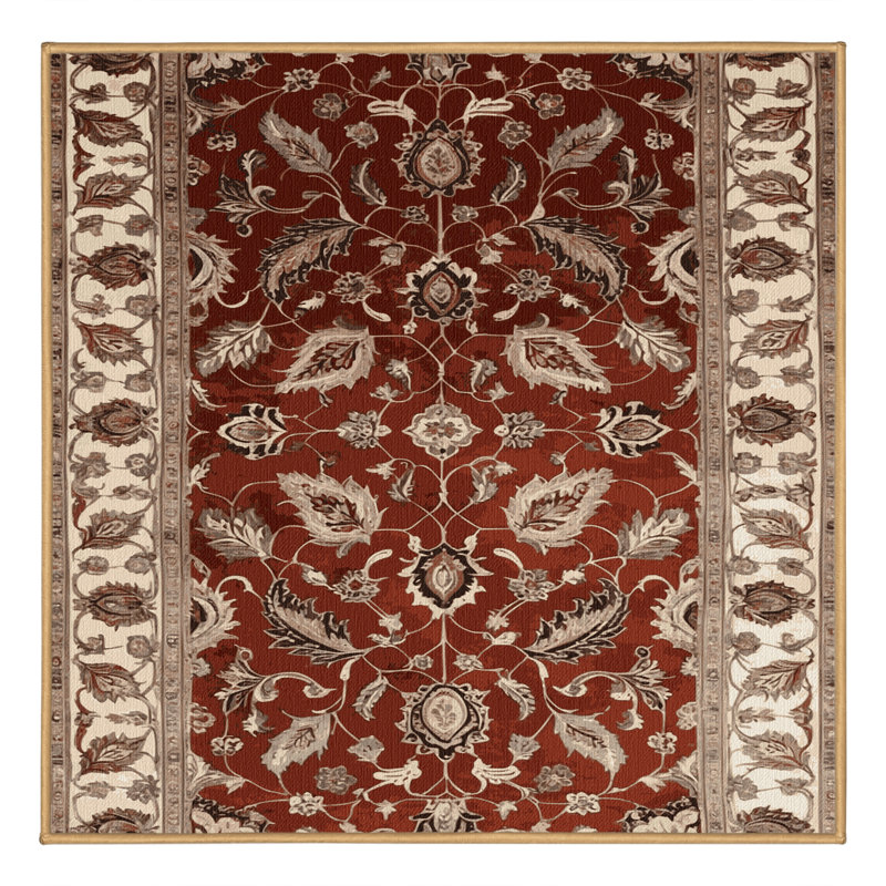 Machine Washable Persian Brown Area Rug, Square 5'