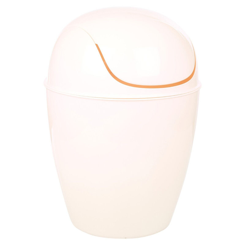 Octayvia Plastic Swing Top Kitchen Trash Can - 1.32L, Off White, 1.32L