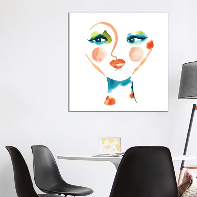 Blue Abstract Face by Sara Berrenson - Gallery-Wrapped Canvas Giclée on Canvas
