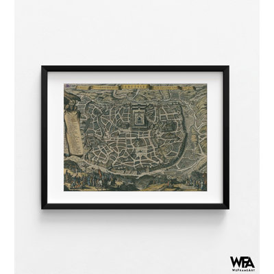 Antique Map Of Jerusalem By Vintage Maps, Biblical Regions Map, Bible House Decor, Holy Land Art, Jerusalem Wall Art, Old City Map Print