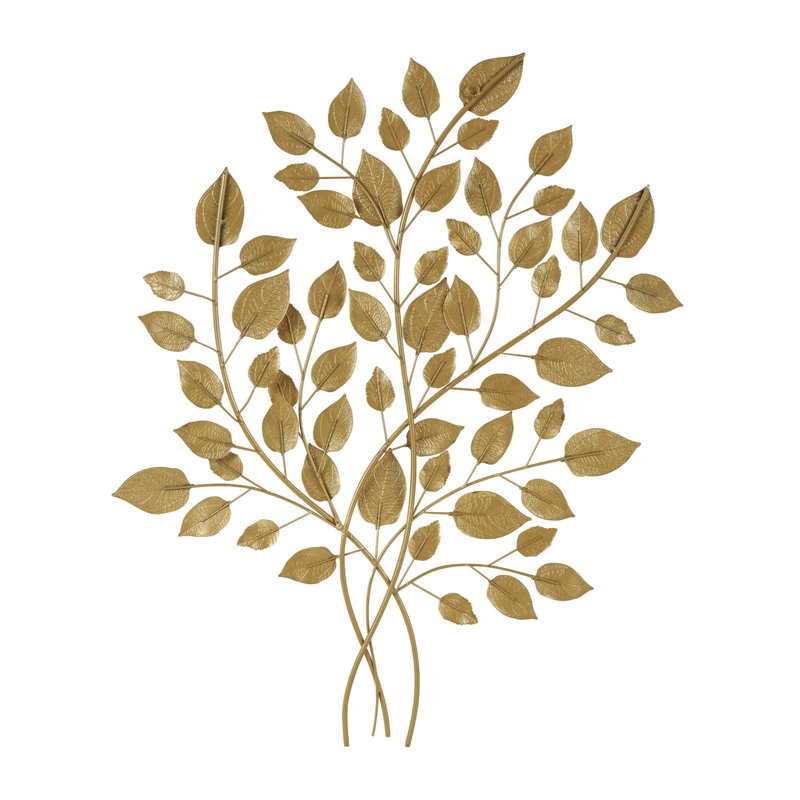 Large Gold Metallic Leaf Wall Sculpture