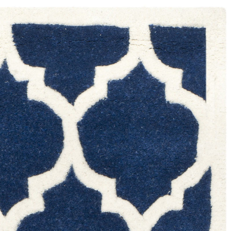 Carolene Hand Tufted Wool Geometric Rug, Square 7'