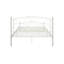 Base de lit en métal blanc - Tête de lit double robuste et stable facile à assembler sans sommier