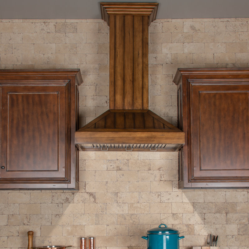 30" 400 CFM Ducted Wall Mount Range Hood, Rustic Light, 30"