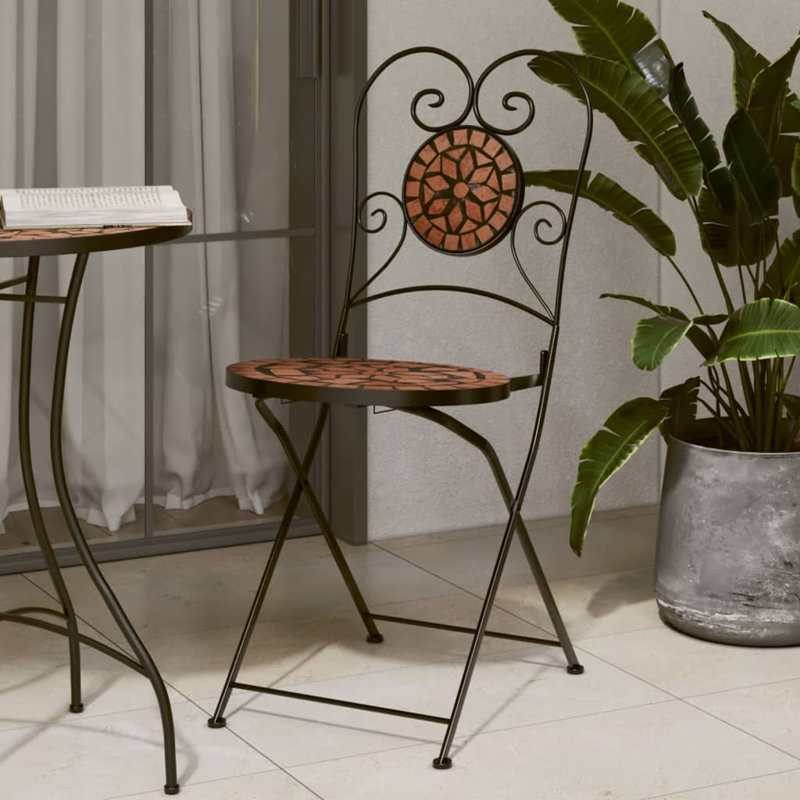 Foldable Garden Chair Set, Terracotta